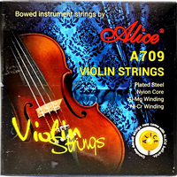 Ensemble de cordes pour violon Alice A709 1234, noyau en nylon, enveloppé d'aluminium, de magnésium, de nickel et de chrome
