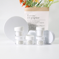 Pot de crème vide en plastique transparent et personnalisé, 50g, cosmétique, gommage du corps, en plastique, PET, avec capuchon à lèvres, vente en gros