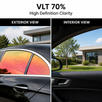 Película de Tinte para Ventanas de Auto FYL Rojo Camaleón, IRR82%+ UV99%, Cambio de Color, Bloqueo UV, Antideslumbrante, Película Solar Delantera OEM