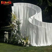 Drapé de scène semi-circulaire en soie de lait, taille personnalisée SMS, pour décoration de mariage