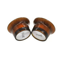Boutons de guitare électrique et basse, réflecteurs, pour contrôle de vitesse, volume, tonalité, AMP, pédale d'effet, avec dessus argenté