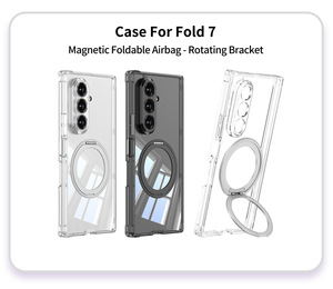 Custodia Nera Trasparente con Pellicola per Samsung Z Fold 7, Supporto Magnetico Girevole, Anello Ultra-sottile, Anti-caduta - Product Image 4