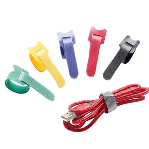 Wholesale Back To Back Hook And Loop Cable Ties Strap Fastener Colorful Reusable Cable Ties Hot Selling