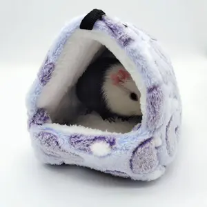 제조업체 귀여운 디자인 작은 동물 친칠라 햄스터 침구 부드러운 플란넬 작은 애완 동물 토끼 쥐 햄스터 침대 하우스