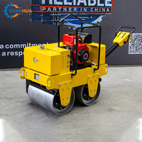 Compacteur de sol portatif à moteur 6HP, mini-compacteur vibrant à tambour unique en acier pour asphalte