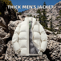 Veste matelassée d'hiver pour homme, nouvelle marque de mode, épaisse, en coton matelassé, avec col montant, style décontracté, uni, teinture unie