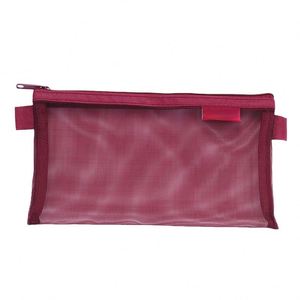Purple Large-Capacity Pencil case Transparent Mesh Stationery <b>Bag</b> Custom logo Color Stationery Document <b>Bag</b> for Student - Product Image 5