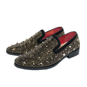Casual Solid Summer Breathable Dress Loafers Bling Fashion Shoes Anti-Slippery Cushioning Slip-On Closure <b>Pointed</b> <b>Toe</b> QS111A92 - Product Image 1
