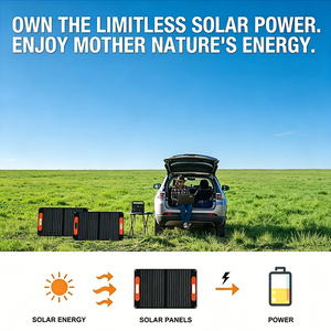Lightweight 100W <b>Solar</b> <b>Panel</b> Folding Pack Waterproof Foldable <b>Solar</b> Charger for Outdoor Camping Mobile Power Station Charging - Product Image 4