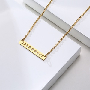 Collar de Barra Plana de Acero Inoxidable de Diseño Simple para Mujer - Product Image 1