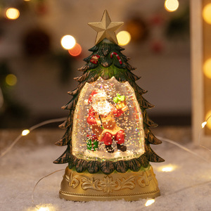 Dropshipping Shopify Christmas Tree Snow Globe With Lights <b>Glitter</b> Waterless Tabletop Decor Night Light - Product Image 6