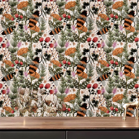 Papier peint abeilles et fleurs, papier peint rayé, mosaïque de verre, panneau mural 3D avec éclairage LED, écran 3D autocollant