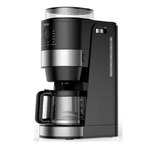 Moedor elétrico de 900w 1.8l, máquina de café automática de preparação de café, cafeteira inteligente programável com 12 copos