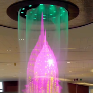 Fontaine à rideau d'eau moderne en acier inoxydable Yanyi Waterscape, design à double couche, performances numériques, garantie de 2 ans - Product Image 1