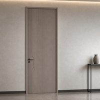 Porte de chambre en MDF au design moderne, motif lignes sculptées créatives, isolation acoustique, taille et couleur personnalisables, approvisionnement en gros pour hôtels