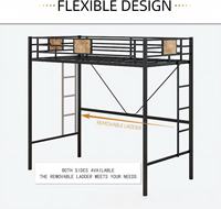 Lit mezzanine en acier de qualité supérieure avec bureau, lit mezzanine moderne taille double, design gain de place, lit superposé en métal durable, fourniture d'usine