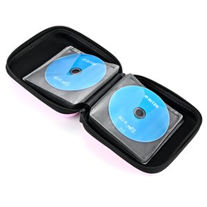 Sac carré grande capacité pour <span class=keywords><strong>CD</strong></span>, étui de rangement portable noir de haute qualité avec fermeture éclair pour <span class=keywords><strong>CD</strong></span>, DVD, album, film - Product Image 5