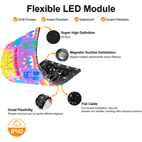 Pantalla LED Portátil de 6 Pies para Cabina de DJ, Consola Profesional con Soporte, Control por Aplicación SDK 5G/WiFi para Clubes, Bodas y Fiestas