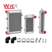 Intercooler turbo en aluminium complet WRR avec kit de ventilateur de refroidissement électrique double 2465000500 pour Mercedes Benz W205 W176 C300 CLA200 Racing