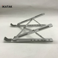 IKATAK Argent Aluminium Portable Pliable Support Pour Ordinateur Portable Niveau De L'oeil Conception Ergonomique Extensible Caractéristique MacBook/Surface/