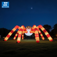 Chauve-souris araignée gonflable Halloween horreur gonflable avec décoration de fête lumière LED