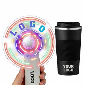 Wholesale Mini Portable Custom Logo Battery Led Display Hand Message Fan Wedding Guest Giveaway Business Event Promo <b>Gift</b> - Product Image 1