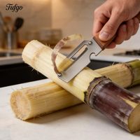 2-pack 2-in-1 multifunctionele groenteschiller met flesopener en houten handvat, roestvrijstalen mes, keukengereedschap