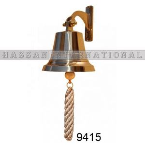 Campana de barco de latón náutico cromado antiguo, logotipo de impresión personalizado, artesanías de Metal para regalo o decoración del hogar, modelo al por mayor - Product Image 5