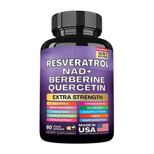 Cápsulas de Resveratrol con Suplemento Herbal 14 en 1 de Marca Privada OEM, NAD+, Berberina y Quercetina para el Envejecimiento Saludable de Todas las Mujeres Embarazadas - Product Image 1