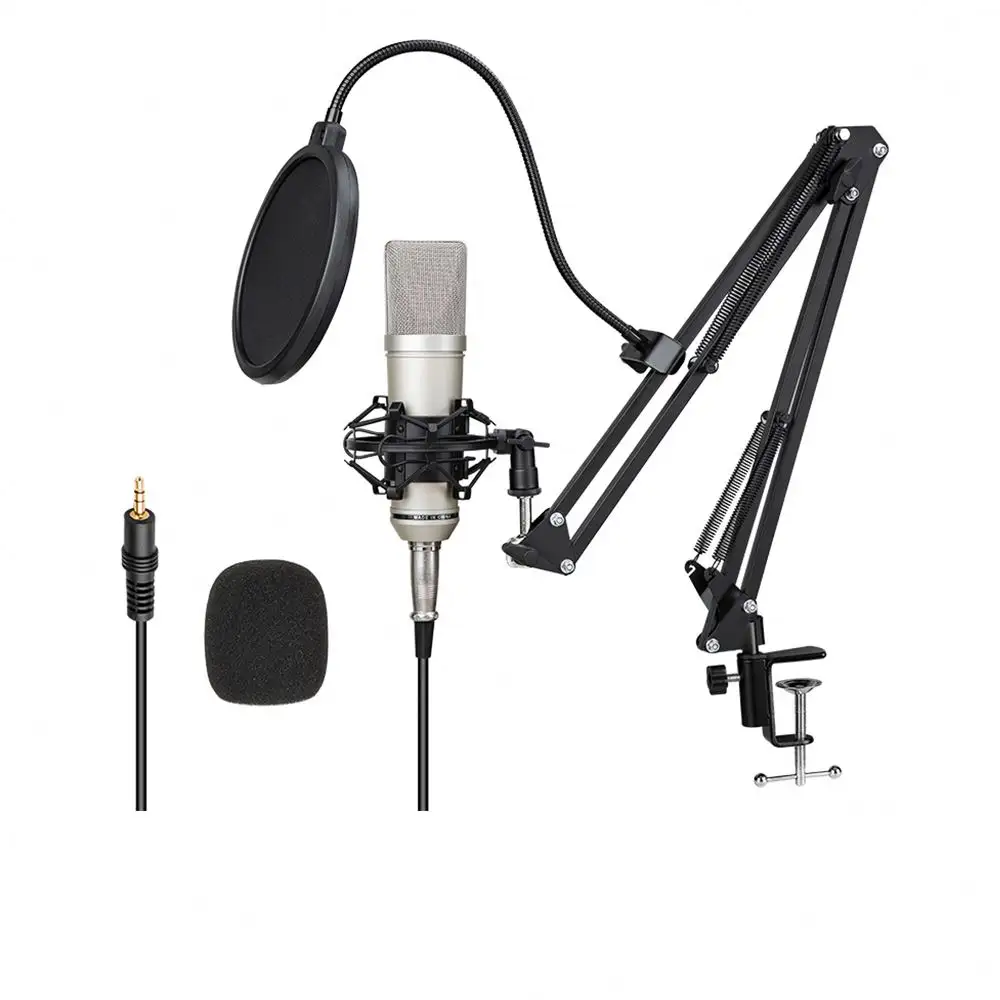 Desktop Tripod 3.5Mm Cable Stereo Microfone Condenser Microphone Computer Podcast Singing Recording Mic For Phone