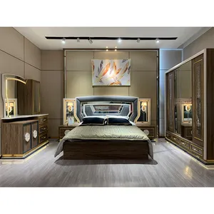 King Queen OEM Fabrik preis Schlafzimmer möbel Schlafzimmer Set Herstellung und Großhandel Modern Luxury Master Full Home HDF MDF