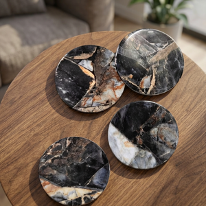 Ensemble de dessous-de-verre en os incrusté, très demandé, classique, décoratif pour table, écologique, durable, épaisseur 2 mm, BS - Product Image 1