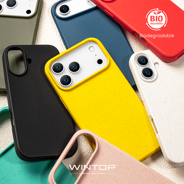 Eco Friendly Products Wheat Straw Phone case 100% Biodegradable Personalised Customize Phone Covers for iphone 17 Pro Max