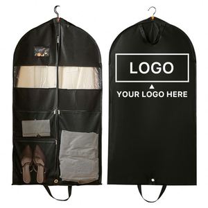 Sacs de costume en toile imprimés sur mesure, sacs de voyage suspendus pour costumes, sacs de rangement pour vêtements avec monogramme et poche - Product Image 1