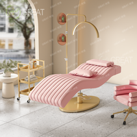 Offres Spéciales moderne luxe blanc et rose frontières Salon de beauté Table de Massage cosmétique visage Spa lit inclinable cils cils lit