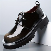 Chaussures habillées décontractées pour hommes, grandes tailles 39-48, à bout rond, à lacets, basses, à semelle épaisse et tendance