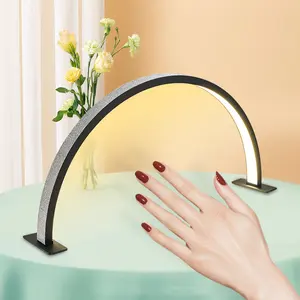 Hot Sale Custom Logo Beauty Salon Einstellbare Studio beleuchtung Halbmond Desktop Arch Ring LED-Leuchten Nail Art Light Maniküre Lampe