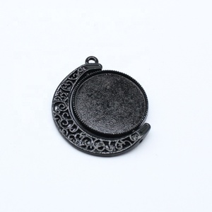 DIY Schmuck Zubehör Ramadan Crescent Moon Lünette Kreis Blank <span class=keywords><strong>Tray</strong></span> Charms Anhänger Cabochon Einstellungen Cameo Base für Halskette - Product Image 6