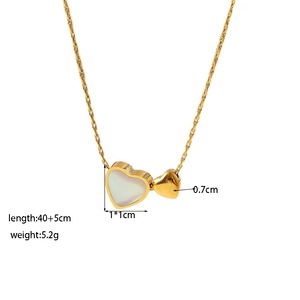Collar de Acero Inoxidable con Colgante en Forma de Corazón, Chapado en Oro de 18K, Diseño Simple y Elegante para Mujer, Venta al Por Mayor - Product Image 6