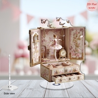 Danseuse de ballet en acrylique rotative 2D avec coffret à bijoux - Décoration de bureau
