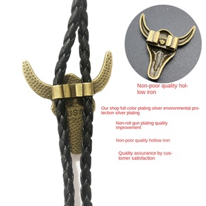 Corbata de Bolo Vintage para Hombre Collar de Cuero Accesorios de Cuello para Camisa Estilo Vaquero Western Americano <span class=keywords><strong>Poirot</strong></span> - Product Image 4