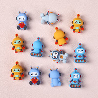 Venta al por mayor Duolang Slib-0155 Abalorios de silicona gruesos con diseño de robot de dibujos animados para bricolaje, accesorios coloridos para la fabricación de joyas infantiles