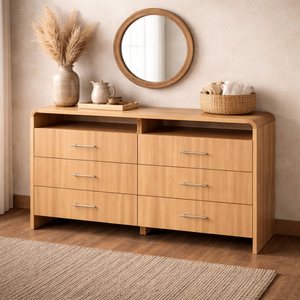 RIVEO RANGE Collection Wooden Home Furniture Best Price Solid Wood Dresser 6 Drawers Wood Bedroom Cabinet Storage - Product Image 5