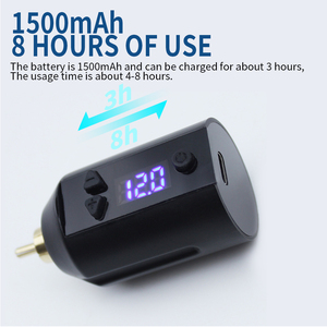 แหล่งจ่ายไฟสำหรับเครื่องสักแบบ RCA ชาร์จเร็ว พร้อมหน้าจอดิจิตอล แบตเตอรี่แบบชาร์จได้ สำหรับปากกาโรตารี่ ใช้งานได้ในสตูดิโอแบบพกพา - Product Image 5