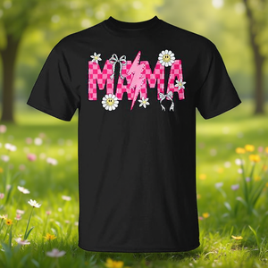 Camiseta Coquette con Lazo y Flores a Cuadros Rosa para el Día de la Madre - Product Image 3