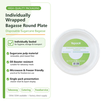 Assiette jetable biodégradable Warmpack 9 pouces en bagasse de canne à sucre à 3 compartiments pour service de repas événementiel