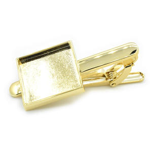 Pince à cravate personnalisée bricolage pince à cravate smoking plateau carré blanc bijoux tendance épingle à cravate en <span class=keywords><strong>laiton</strong></span> <span class=keywords><strong>pierre</strong></span> principale pour costume formel chemise cadeau - Product Image 1