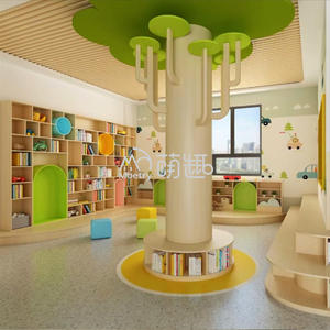 Moetry Dayacare Lobby Design Bibliothèque pour enfants Décoration Étagère en forme d'arbre Meubles <span class=keywords><strong>de</strong></span> jardin d'enfants en bois pour centre <span class=keywords><strong>de</strong></span> garde d'enfants - Product Image 1
