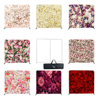 Support de toile de fond pliable et portable en aluminium avec tissu tendu, conception personnalisée, pour événements, cabines photo et bannières murales