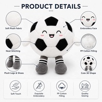 Peluche de Fútbol Personalizado de Alta Calidad, Recuerdo Deportivo, Mascota con Rostro Bordado, Pelota de Fútbol Suave para Regalo de Equipo